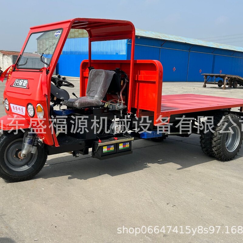 2t Diesel Small Tricycle 18 Horsepower Industrial and Mining Transporter Hydraulic Rear Tipper Three-Wheel Pull Truck