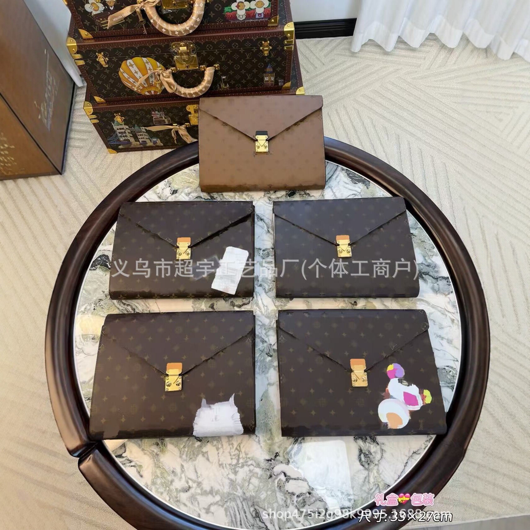 New cross-border vintage envelope-style document bag, business storage bag, portable tablet bag, office supplies sorting storage