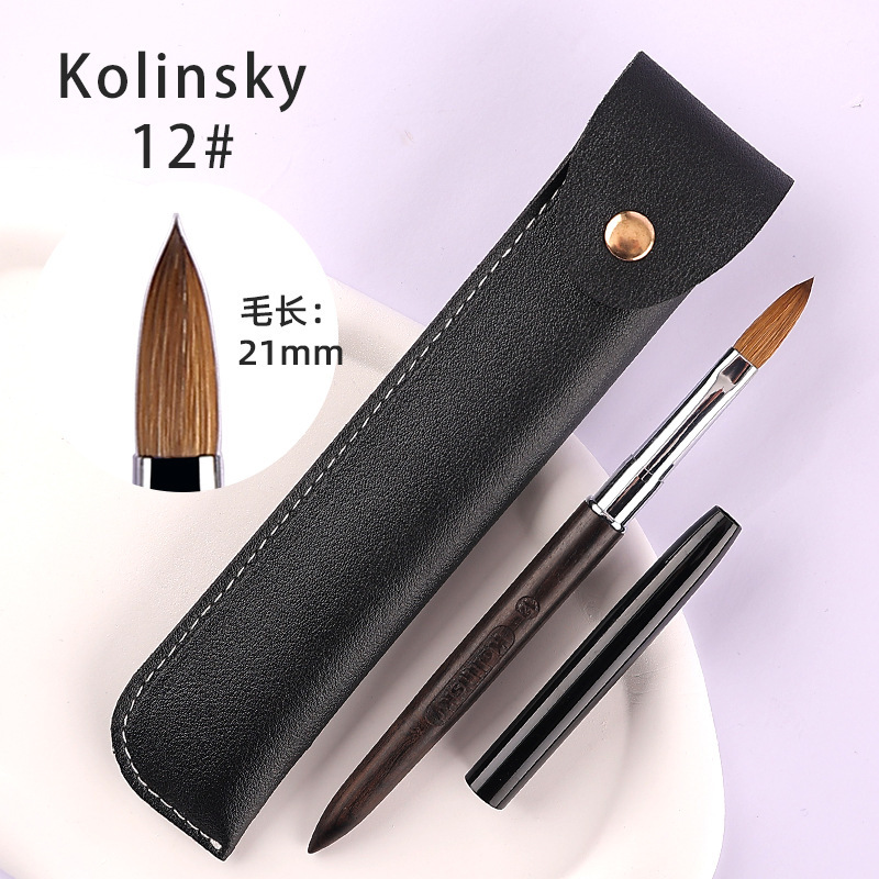 Pincel de Uñas de Pelo de Visón de Calidad Amazon, para Decoración de Uñas, Cristal, Sándalo, Kolinsky, Extensión de Uñas, Tallado de Uñas