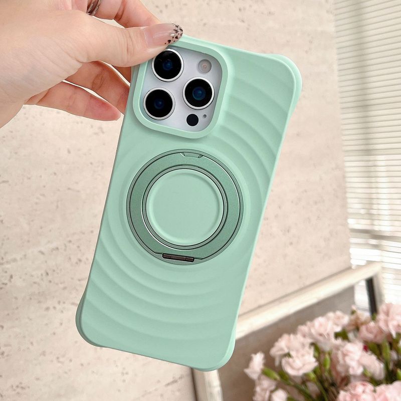 波浪纹苹果16promax手机壳支架磁吸15液态硅胶iPhone17保护套16软|undefined