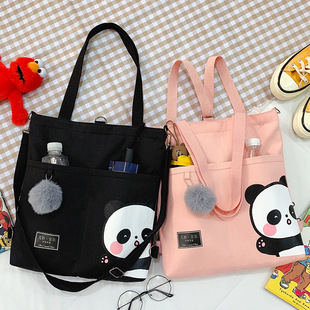 Foreign Trade Canvas Bag 2024 New Student Three-Use Tutoring Bag Trendyy Large-Capacity Single Shoulder Crossbody Bag Backpack