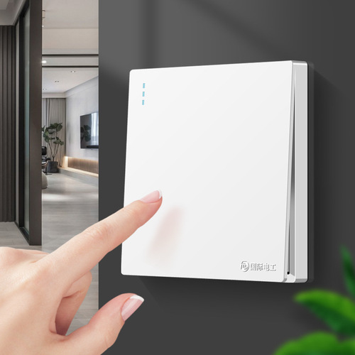 International electrician type 86 large plate white switch socket 16a one open five holes with USB porous household dual control panel