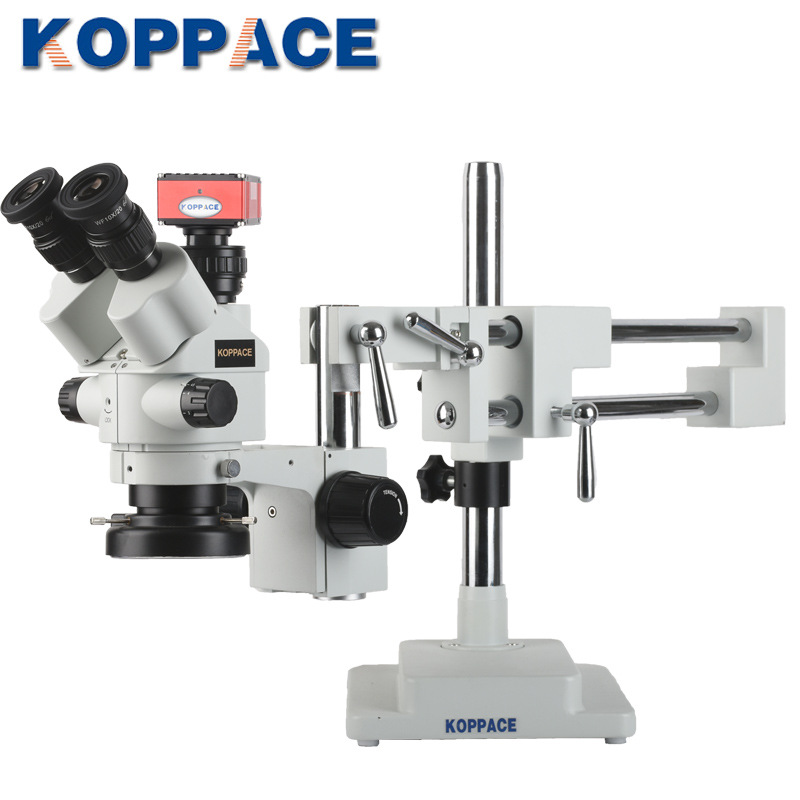 批发3.5X-180X三目立体测量显微镜2K高清工业相机可拍图片和视频