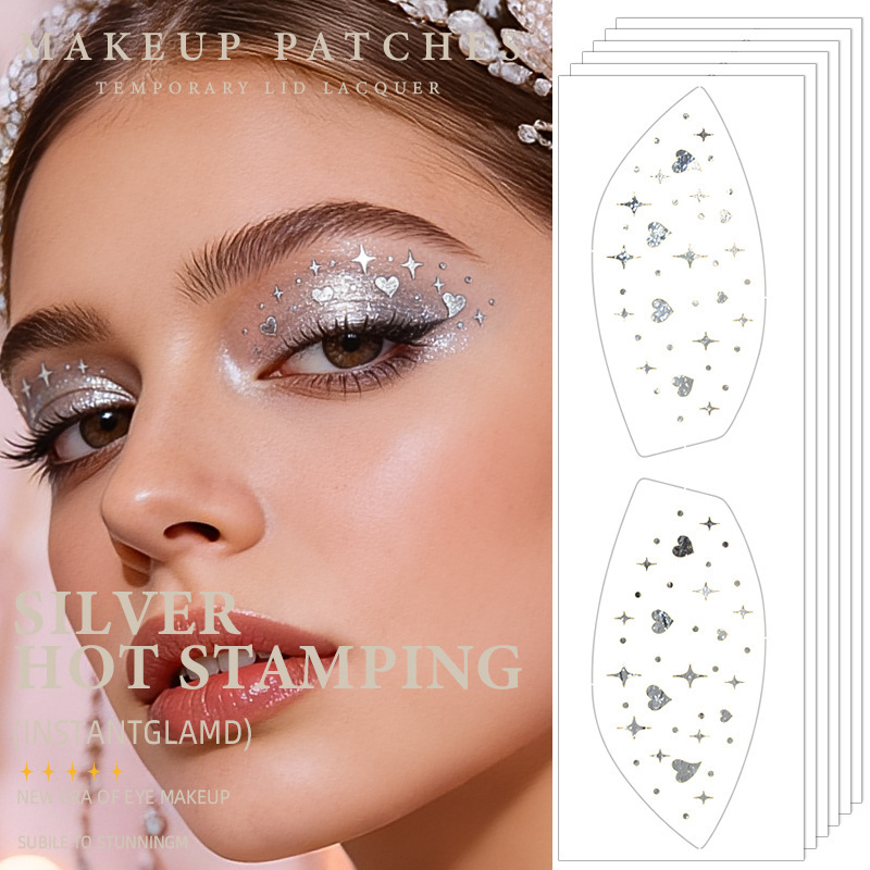 Cross-Border Silver Tattoo Stickers Waterproof Glitter Spots Makeup Sequins Temporary Makeup Face Stickers Eye Shadow Stickers Tattoo Cross-Border Silver Tattoo Stickers Waterproof Glitter Spots Makeup Sequins Temporary Makeup Face Stickers Eye Shadow Stickers Tattoo