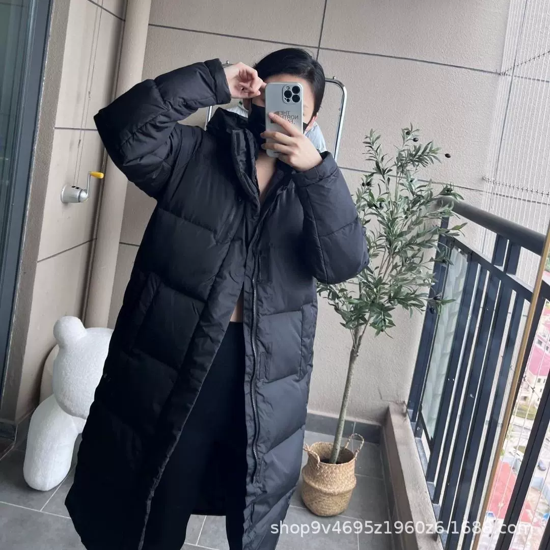 新款申敏儿同款羽绒服鹅绒超长款保暖面包服情侣夹克外套NC1DM50J