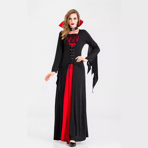 New Halloween Demon Vampire Ghost Bride Death Witch Costume Retro Court Stage Costume