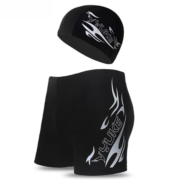 Silver trousers, swimming cap