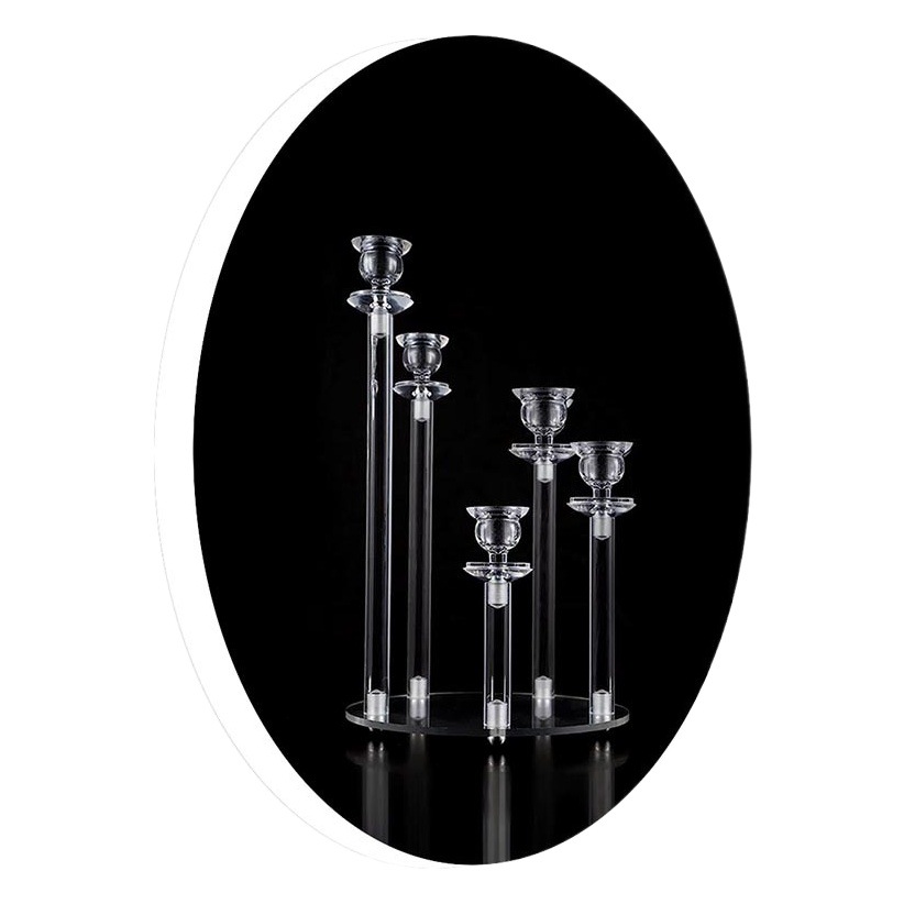 Cruz-frontera accesorios de la boda de acrílico 5-cabeza candelabro fiesta de cumpleaños restaurante occidental casa comedor Mesa Electrónica vela adornos