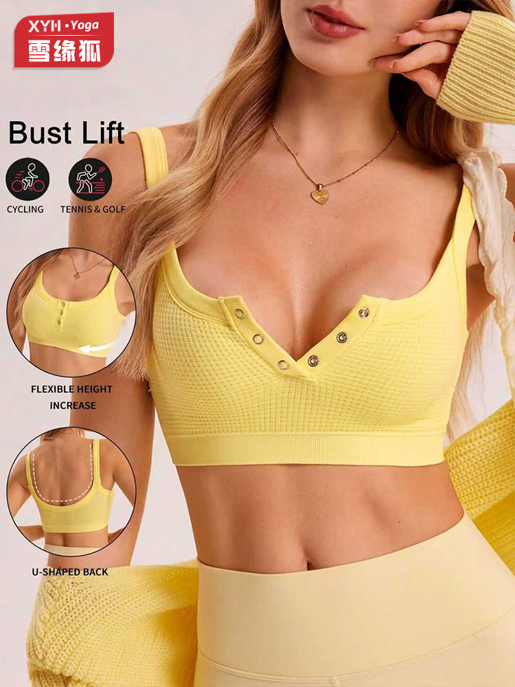 Cross-border sin anillo de acero a prueba de choque recogen sujetador deportivo mujeres correr acondicionamiento físico yoga ropa interior respirable sujetador acondicionamiento físico