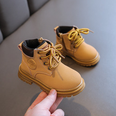 Children's Martens Boots Soft Sole Learning Shoes for Girls and Boys, 15-30 Code, Short Boots for Toddlers, Yellow Martens Boots 2022 Spring and Autumn Style