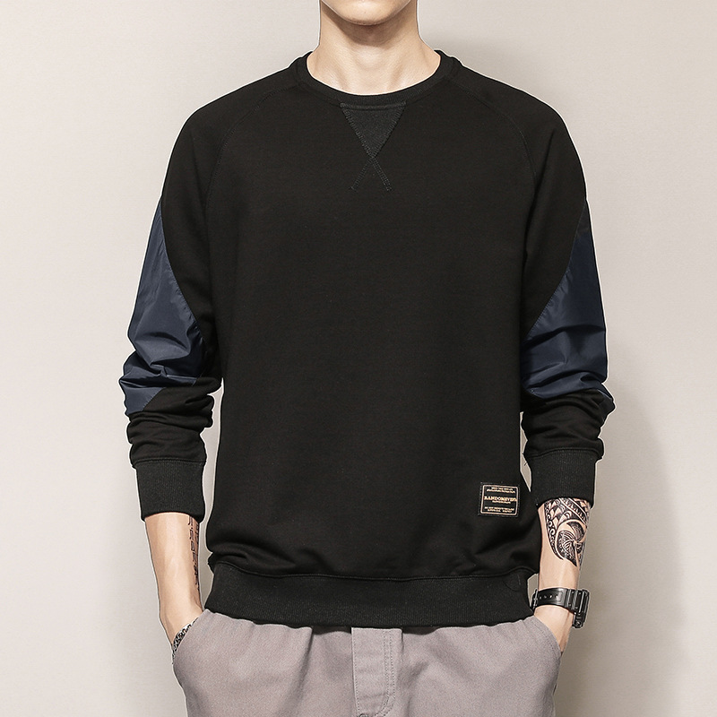 Suéter de cuello redondo de moda moda masculina de manga larga suelta impresión casual LOGO