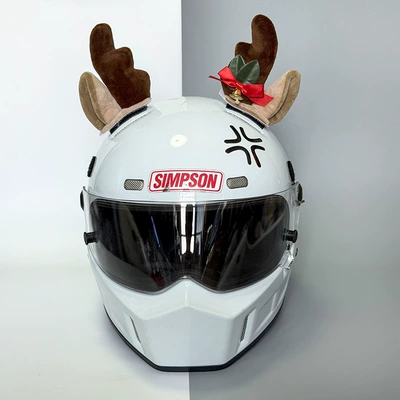 Cross-Border Christmas Antlers Elk, Motosiklet dəbilqələri - elk-antlers-without-helmet-leaf-style