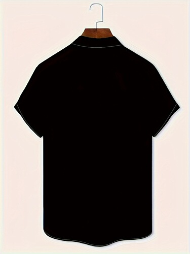 Men's Lightweight Quick Dry Button Shirt Black with Collar