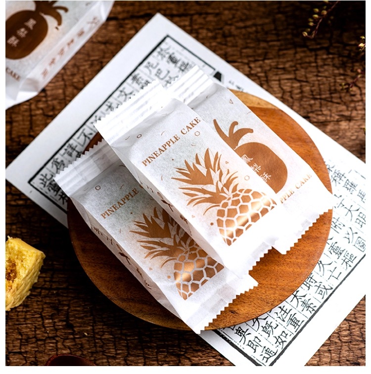 厂家专业凤梨酥棉纸袋台湾凤梨酥糕点饼干纸塑包装袋子50个装