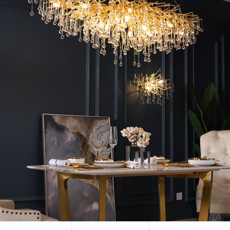 Lámparas de lámpara de decoración de la sala de estar luces modernas y creativas luces posmodernas hotel de lujo restaurante de cristal atmósfera decoración de luces de villa