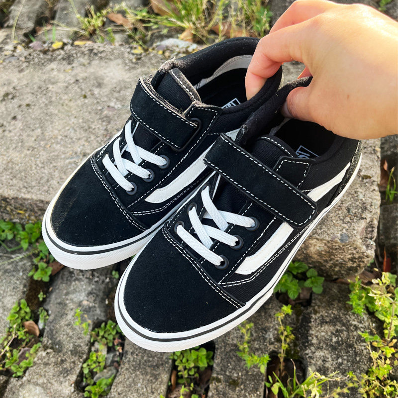 VS zapatos de lona para niños zapatos casuales de baja altura zapatos de skate para niños velcro zapatos deportivos para niños mayores zapatos de skate para niñas otoño