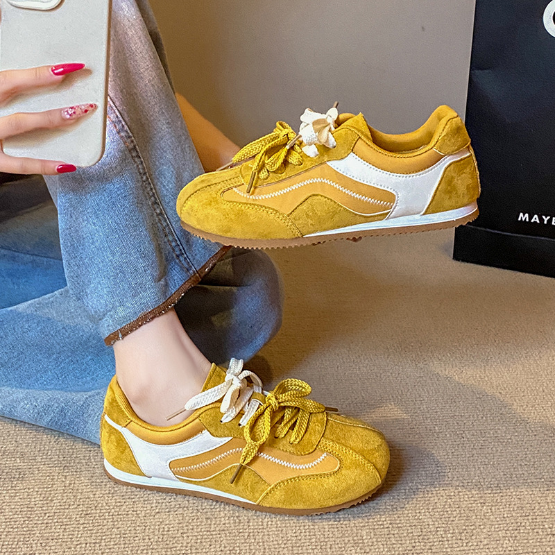 Púrpura retro plano zapatos de entrenamiento para mujeres 2025 nueva moda versátil y cómodo ligero al aire libre zapatos casuales Agan