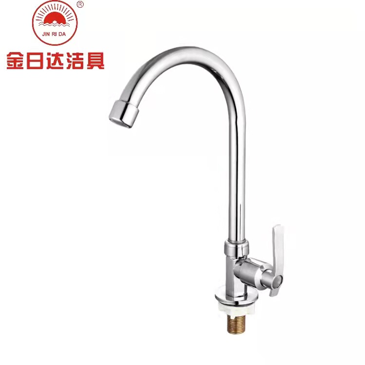 Single cooling faucet zinc alloy hexagon large vertical quick-opening vegetable basin faucet bathroom wholesale kitchen faucet