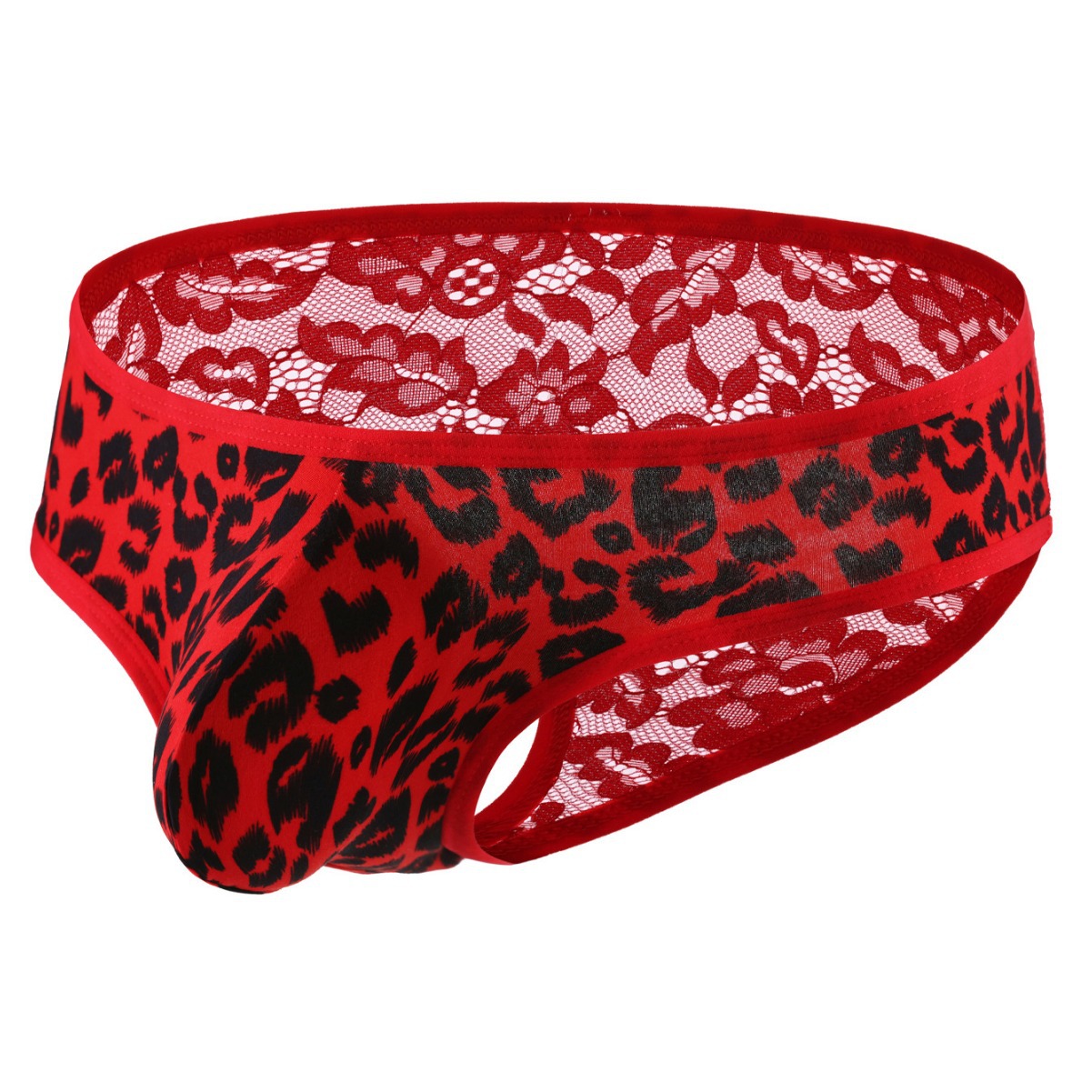 Men's underwear sexy lace leopard print breathable slim-fit men's briefs