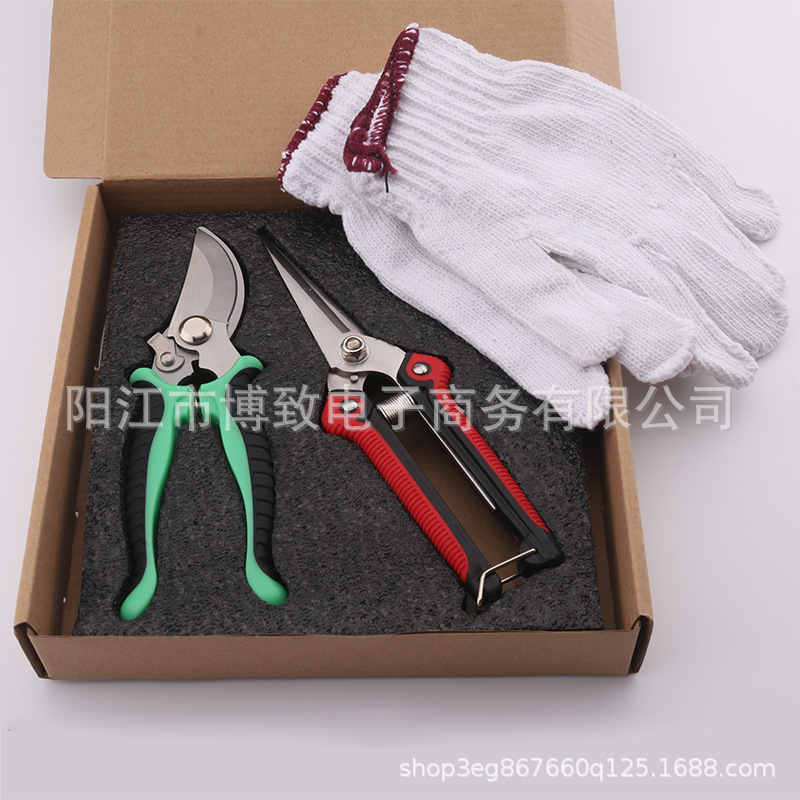 园林剪二件套剪粗枝修枝剪摘果剪刀园艺工具不锈钢修枝剪刀剪花