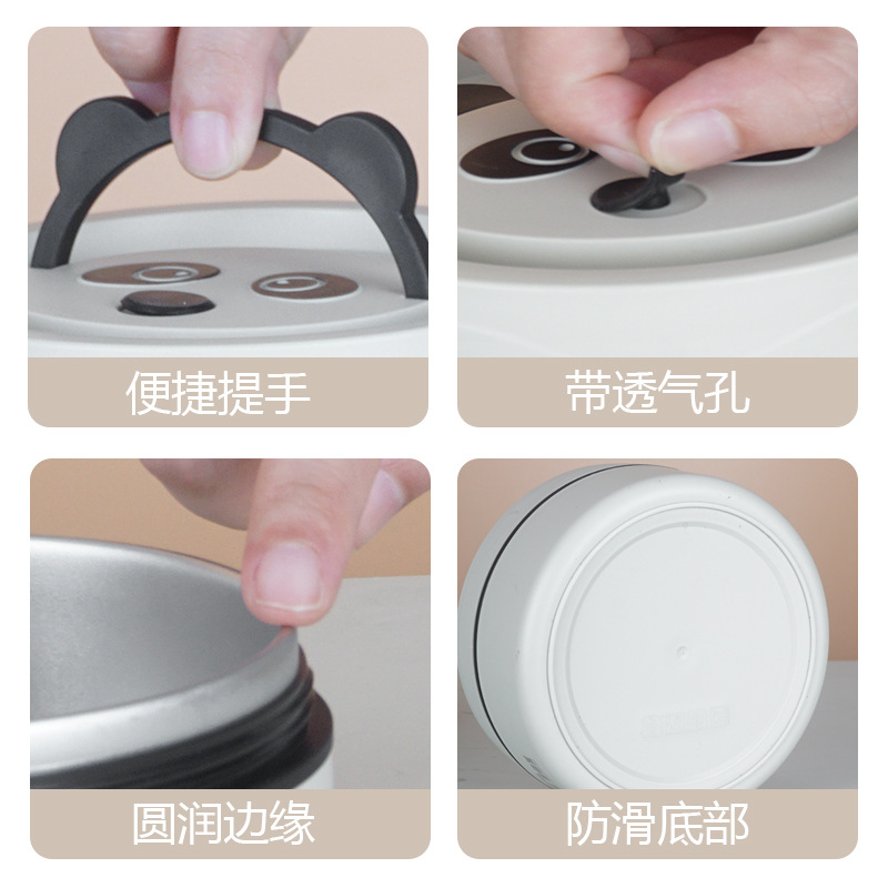 304 caja de almuerzo con aislamiento de acero inoxidable trabajador de oficina portátil de múltiples capas caja de almuerzo sellada caja de almuerzo redonda portátil