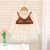 Lace fashionable dress for princess girl's, western style, internet celebrity