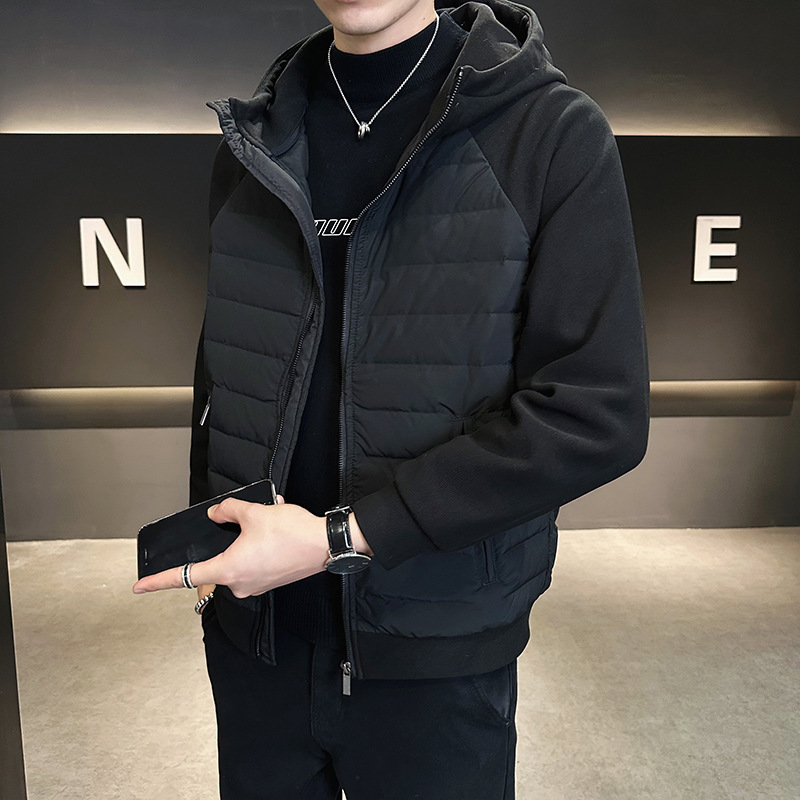 90白鴨パイルはダウンジャケットをつなぎ合わせた男女同タイプのスポーツは軽薄でカジュアルなダウン保温男性コート