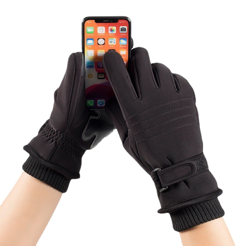 Los hombres de invierno de la motocicleta a prueba de frío de algodón Cálido impermeable a prueba de viento engrosada guantes de esquí de invierno de las mujeres