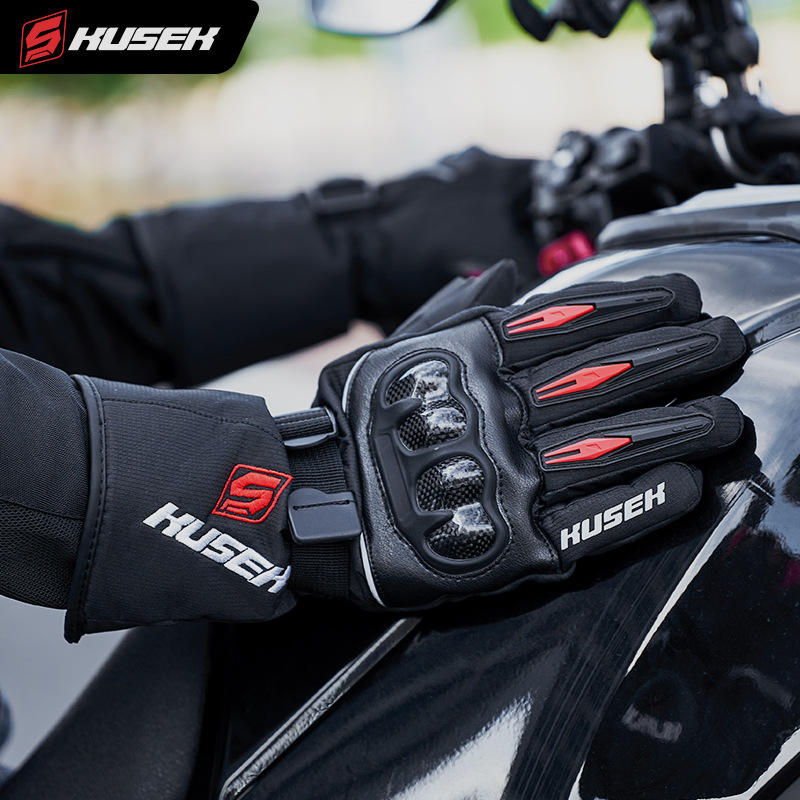 Guantes de motocicleta KUSEK para equipos de carreras de motocicleta al aire libre Guantes de invierno a prueba de caídas y frío