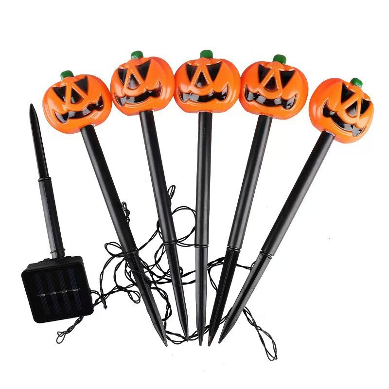 Nuevos productos transfronterizos de Halloween jardín al aire libre impermeable decoración de lámparas LED calabaza fantasma lámpara solar