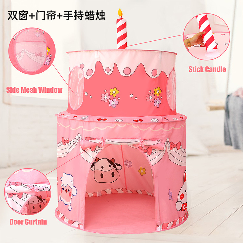 Tiendas de campaña para niños transfronterizas 3 - 6 años de edad casa interior niñas pastel de Navidad juguetes casa de juegos regalos para bebés caseros