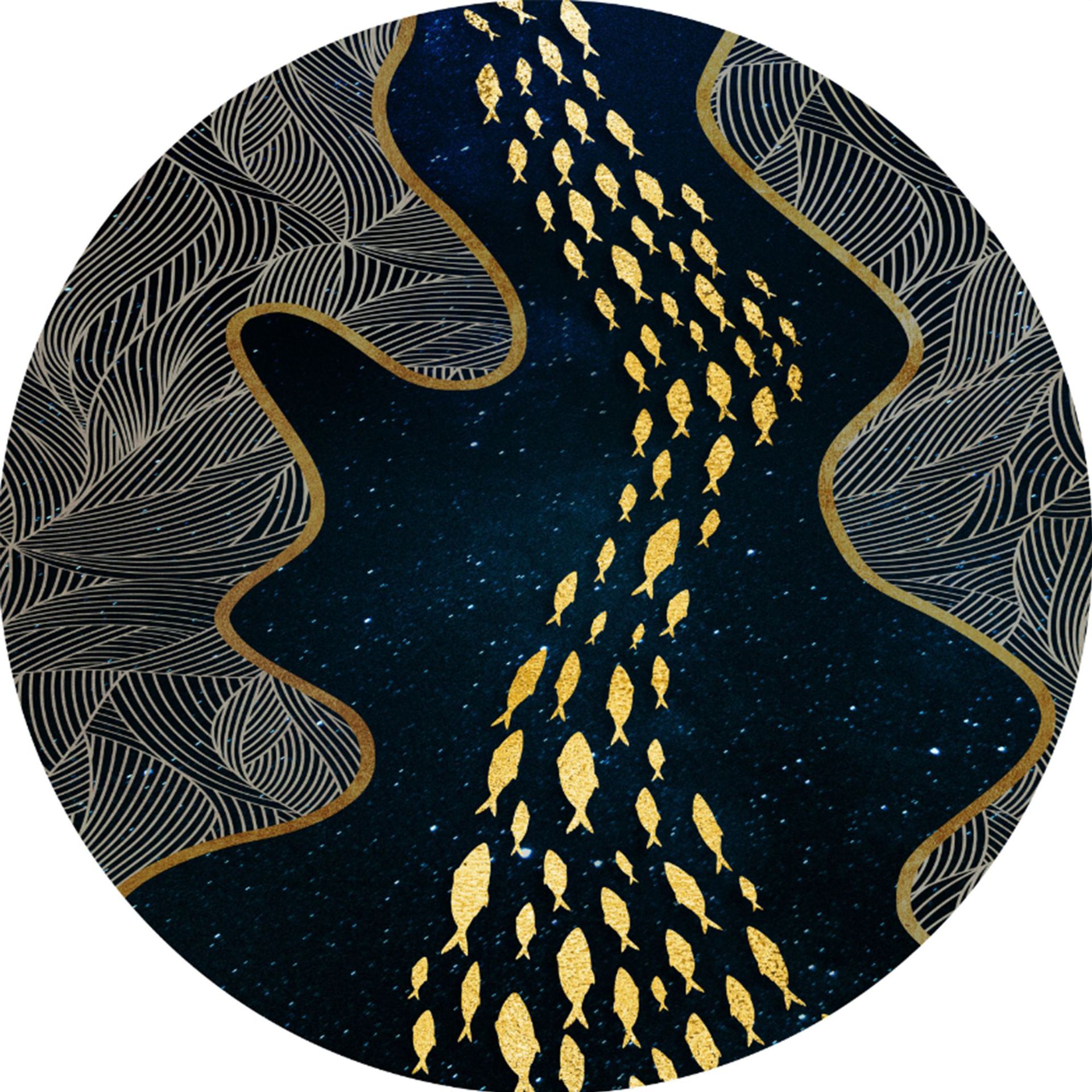 印花圆形地毯,客厅地毯,简约地毯