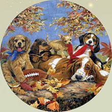 跨境动画拼图狗狗独角兽恐龙蓝卡纸质儿童互动生日礼物益智玩具