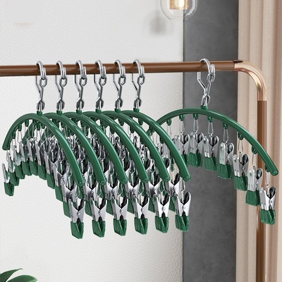 Stainless steel Socks clip Clamp coat hanger No trace Socks household Drying multi-function Airing clothes Storage Artifact