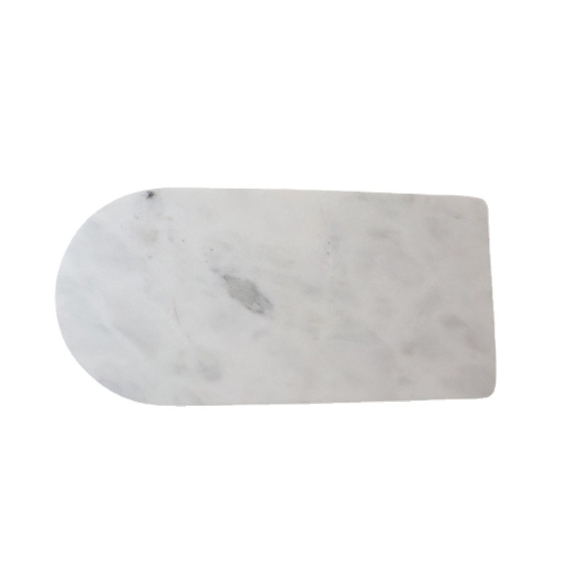 Bandeja de mármol natural semi-ovalada bandeja de almacenamiento cosméticos accesorios de tiro decoración suave del hogar