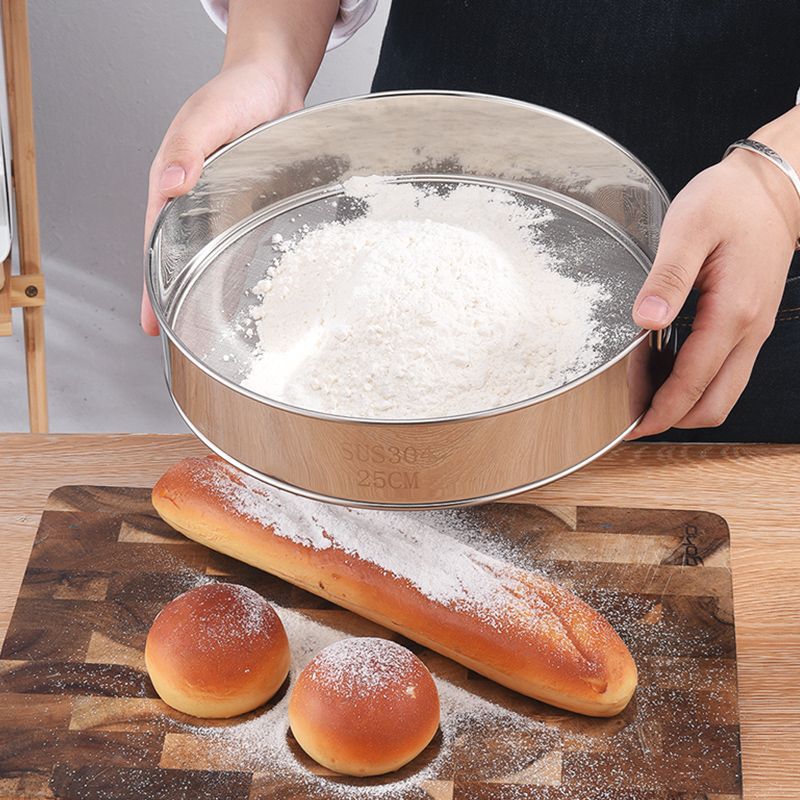 小麦粉ふるい家庭用メッシュふるい超微細 304 ステンレス鋼ふるい食品グレードベーキングハンドヘルド 40 メッシュ 60 メッシュふるい|undefined
