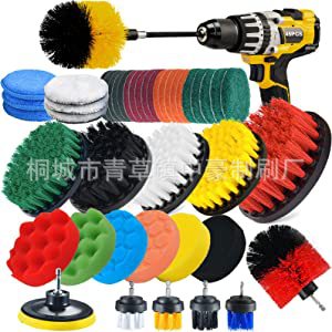 汽车清洁刷45件套电钻刷厨房浴室地板清洁洗车套装家居用多功能