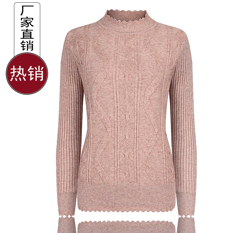 Свитер для мамы, свитер, Женский весенне-осенний пуловер с длинными рукавами, нижняя рубашка, свитер-водолазка для среднего и пожилого возраста, 60 лет, 70