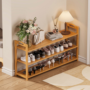 Simple Shoe Rack Multi-layer Space-saving Household Doorway Storage Artifact Bedroom Dormitory Rental Room Indoor Solid Wood Shoe Cabinet