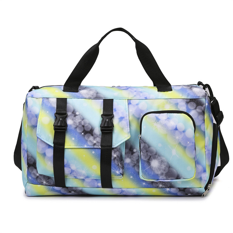 Amazon nueva bolsa de viaje separada en seco y húmedo para mujer, bolsa de fitness de yoga deportiva, bolsa diagonal de un solo hombro de viaje de gran capacidad