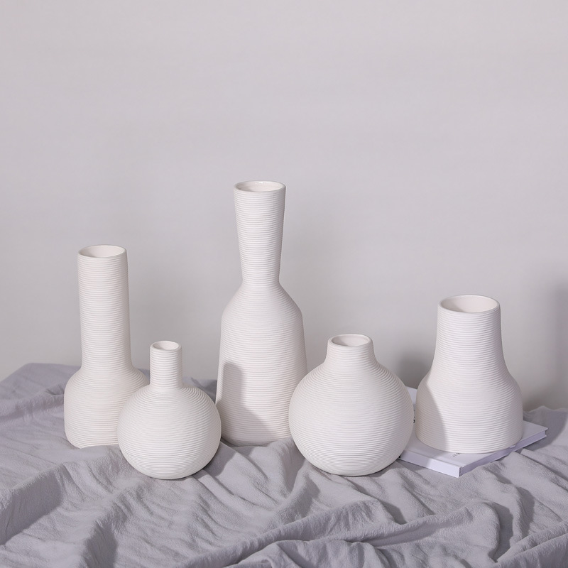 Ins embrión simple jarrón de cerámica decoración de flores secas sala de estar arreglo floral creativo B & B estilo decoración gabinete TV dispositivo de flores