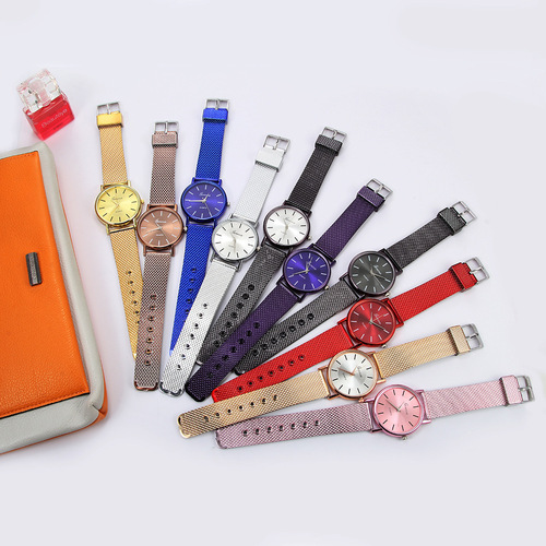 Couple's Watch | Unisex Neutral Design | Women's Fashionable Quartz Wristwatch with Stylish Mesh Band – Perfect for Students