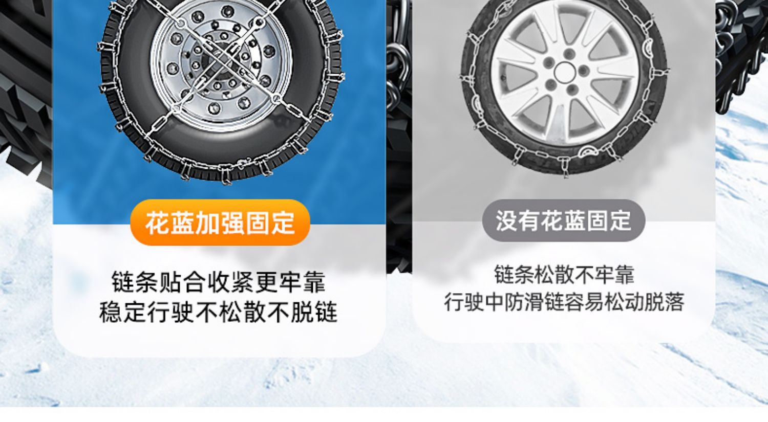 Truck Anti-Slip Chains - Heavy Duty, Ice/Snow Tire Chains