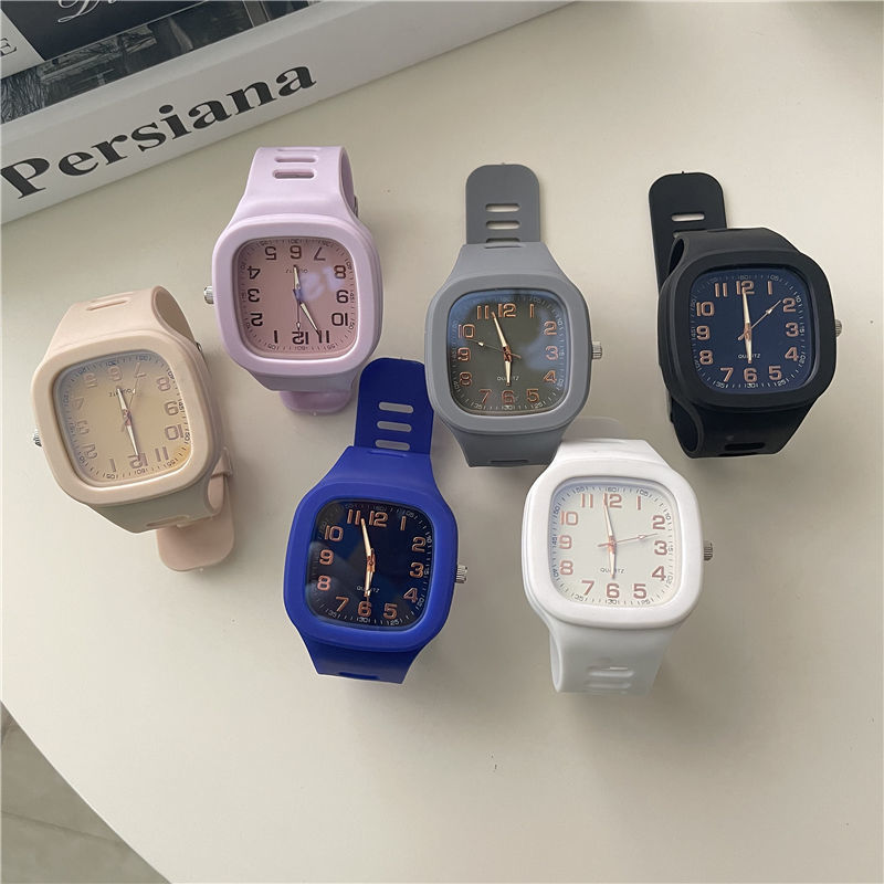 Internet Celebrity Square Watch for Female Junior and High School Students Ins Style Simple Elegant Digital Niche Preppy Style Quartz Watch