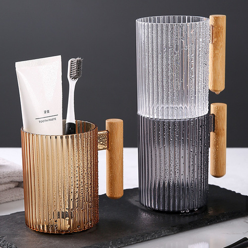 Luxury Transparent Toothbrush Cup High Quality Home Use Couple Large Capacity Toothpaste Toothbrush Storage Washing Plastic Toothbrush Cup 