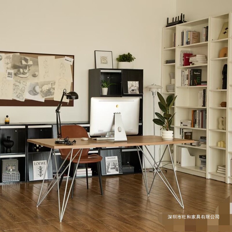 Nordic Solid Wood Large Desk Simple Double Study Table Home Desk Living Room Long Table Workbench Computer Table