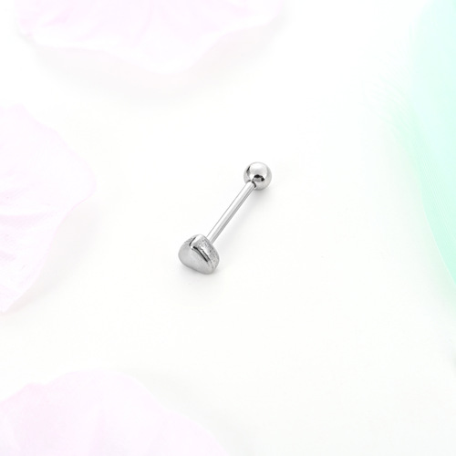 Manufacturer wholesale simple stainless steel love-shaped nose ring earrings tongue nail lip nail bone nail navel ring piercing jewelry