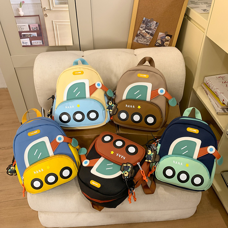 New Kindergarten Schoolbag Boys 3-6 Years Old Cartoon Cute Excavator Small Backpack Lightweight Ridge Backpack 2 Wholesale