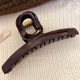 Advanced Sense Chocolate Brown One-word Grab Clip Large Shark Clip Hair Clip Women's Back of Head 2025 New Style Clip Hair Accessories