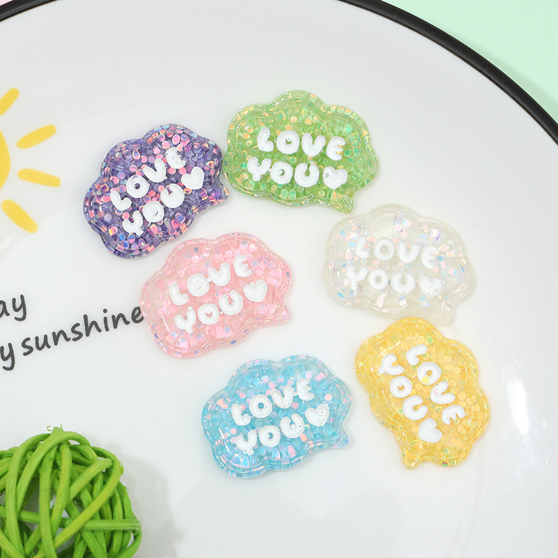 Hielo transparente brillo nube marca resina accesorios DIY joyería crema pegamento horquilla caja del teléfono colgante material al por mayor